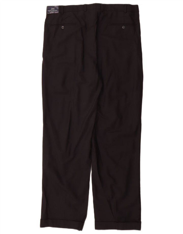 Мужские костюмные брюки Brooks Brothers 346 W36 L32 темно-синие, шерсть