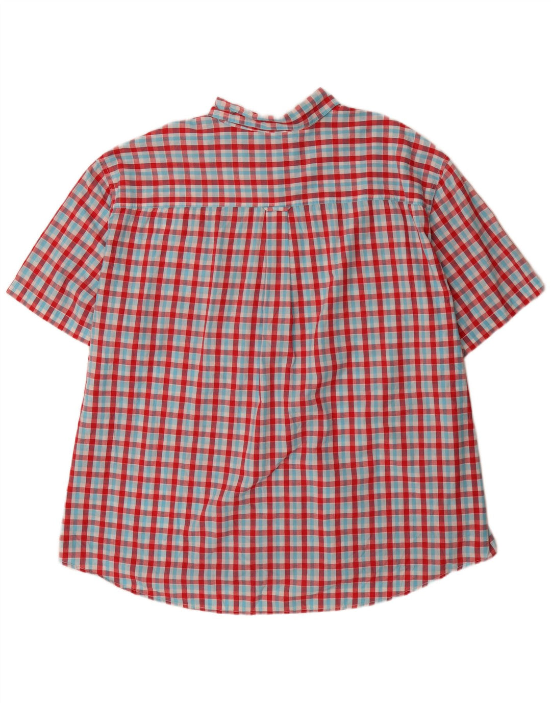 Мужская рубашка обычного кроя с короткими рукавами Chaps, 4XL, красный хлопок в мелкую клетку