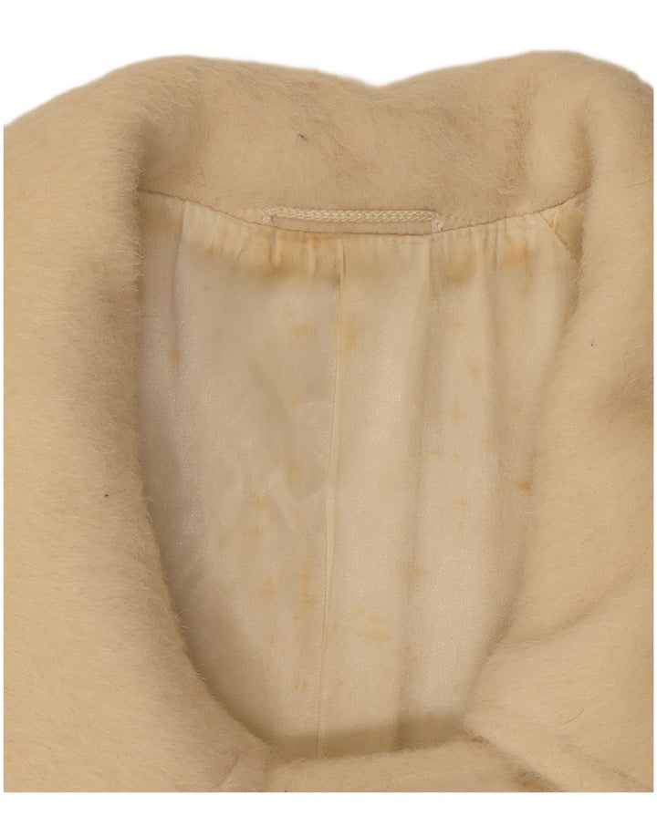 Max Mara Женское двубортное пальто UK 10 Small Off White Classic