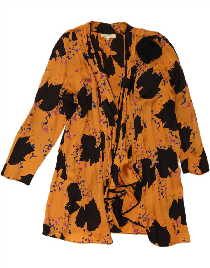 Винтажный женский кардиган с абстрактным узором, топ IT 48 XL, желтый полиэстер