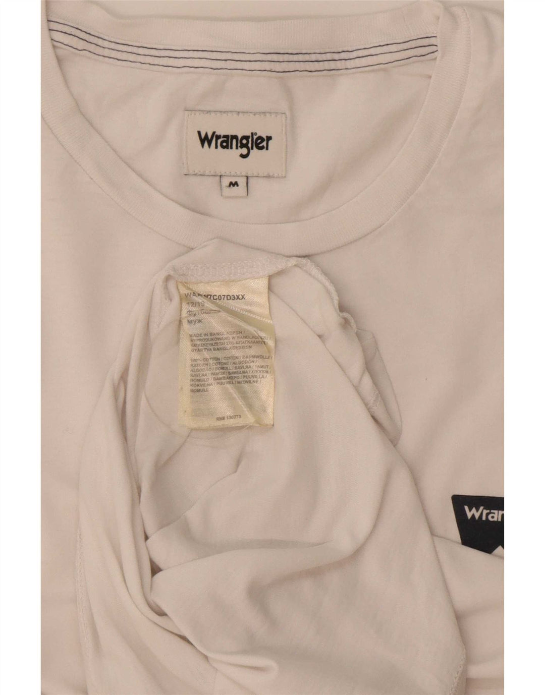 Мужская футболка Wrangler из хлопка среднего размера белого цвета