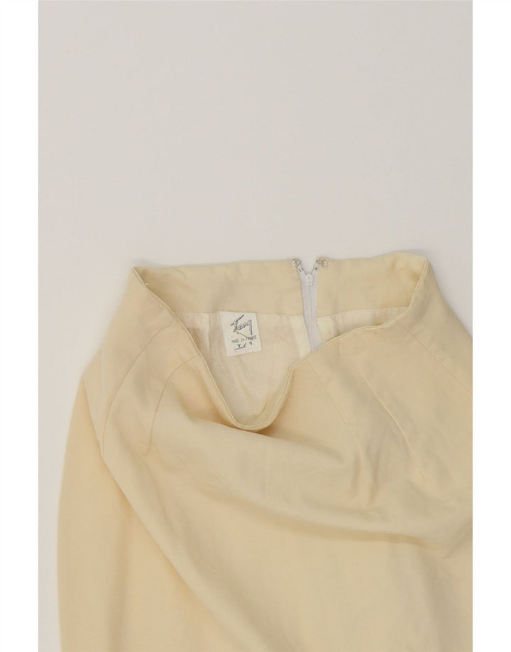 VINTAGE Womens Pencil Skirt W26 Small Beige Acetate Vintage Vintage and Second-Hand Vintage from Messina Hembry 