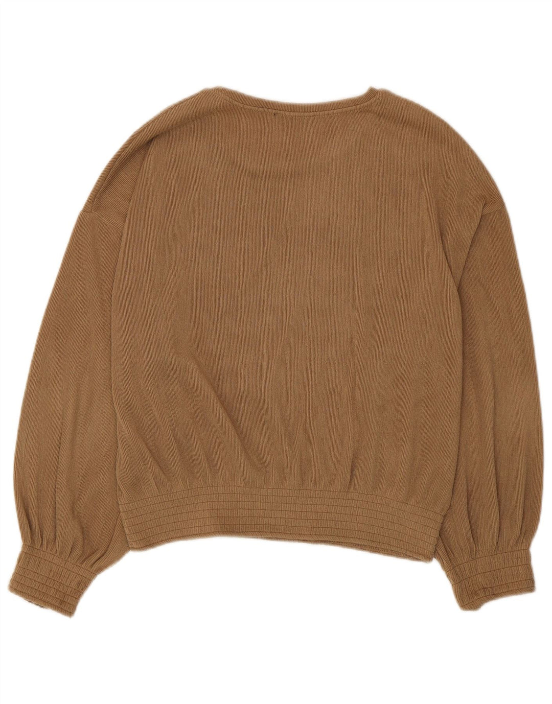 Женская блузка с длинным рукавом Zara Top UK 14, средний бежевый полиэстер