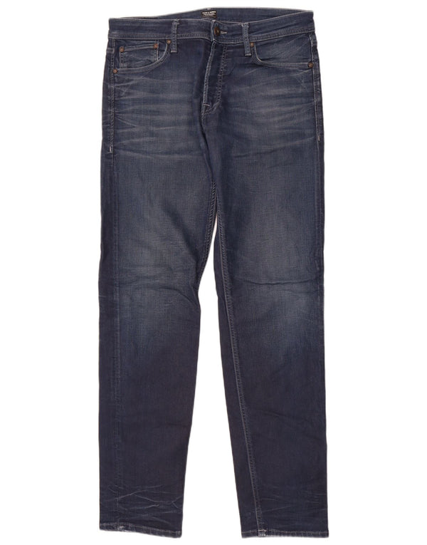Мужские узкие джинсы Jack & Jones W32 L34 синие, хлопок