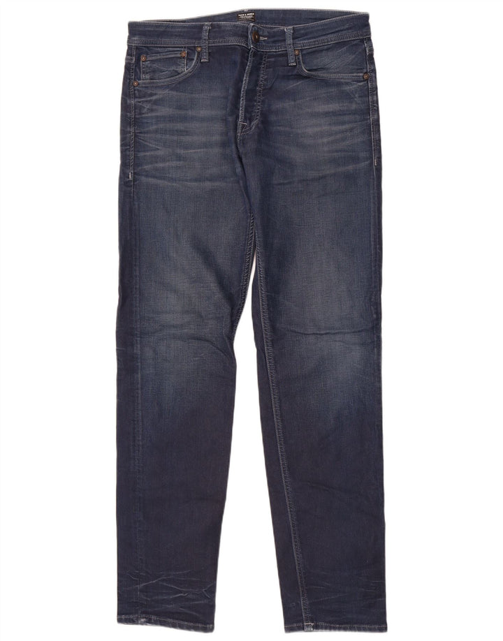 Мужские узкие джинсы Jack & Jones W32 L34 синие, хлопок