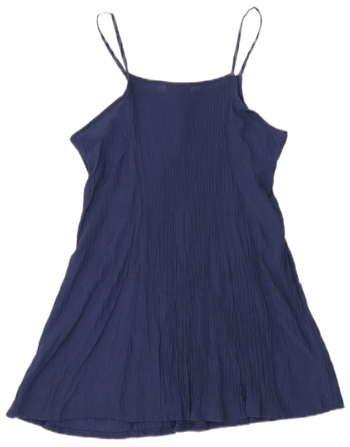 ВИНТАЖНОЕ женское платье-комбинация UK 14, большой размер, темно-синий, вискоза