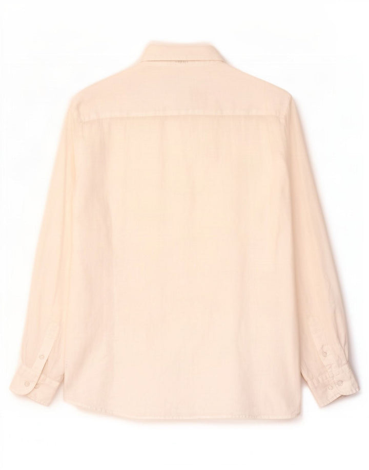 Мужская рубашка Massimo Dutti XL белая льняная