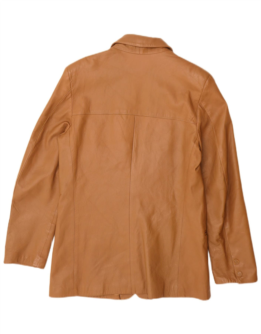 ВИНТАЖНЫЙ Мужской кожаный пиджак на 2 пуговицах IT 48 Средний Бежевый Кожаный