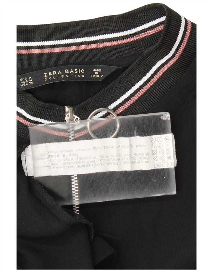 Женское платье прямого кроя Zara с воротником на молнии UK 14, средний черный полиэстер