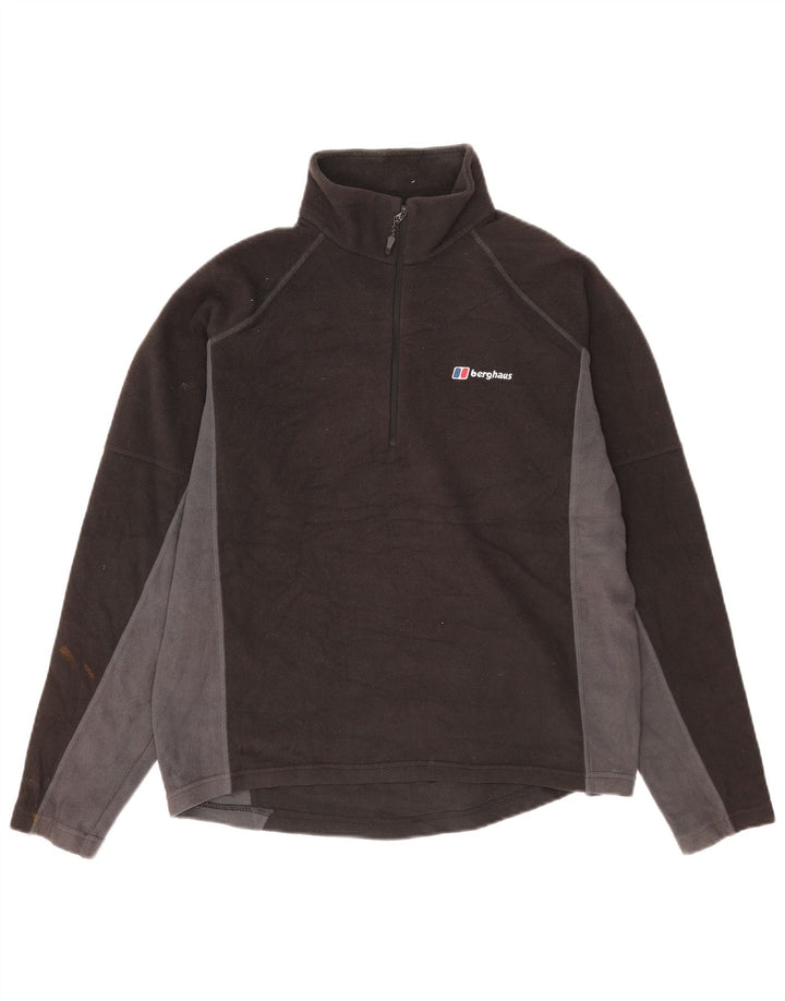 Berghaus Мужской флисовый джемпер с воротником на молнии, большой черный, полиэстер с цветными блоками