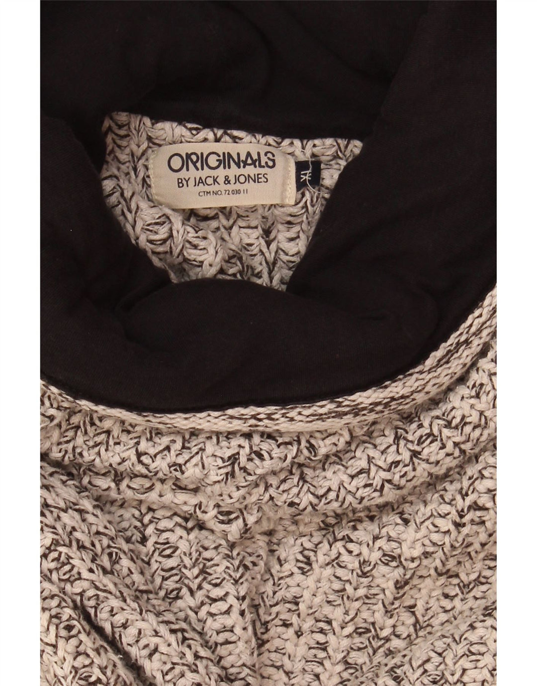 JACK & JONES Мужской джемпер с высоким воротником, серый хлопковый свитер с крапинками