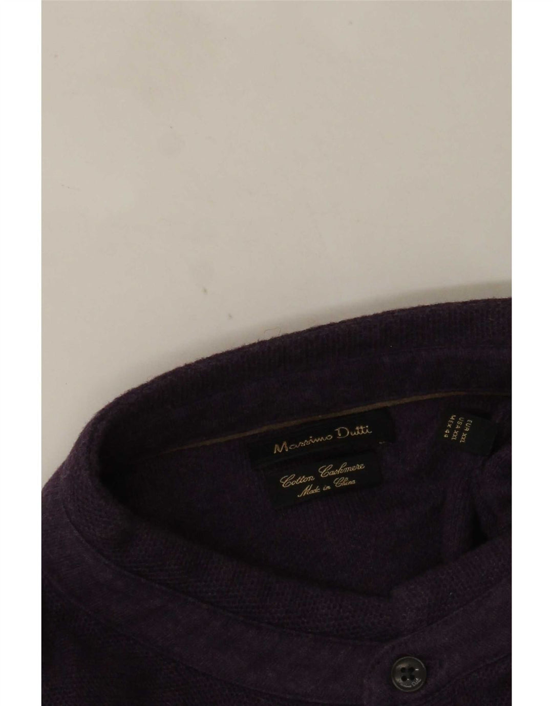 Мужской свитер Massimo Dutti с воротником на пуговицах 2XL, фиолетовый хлопок