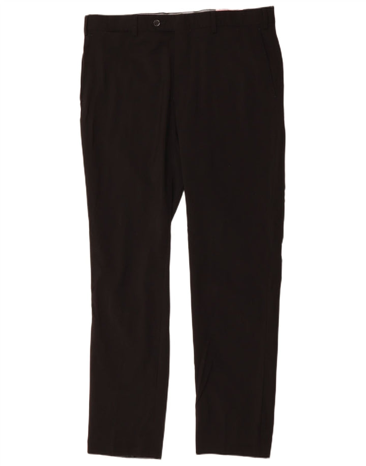 Мужские узкие костюмные брюки MASSIMO DUTTI EU 44, большие W34 L31, черные, шерстяные