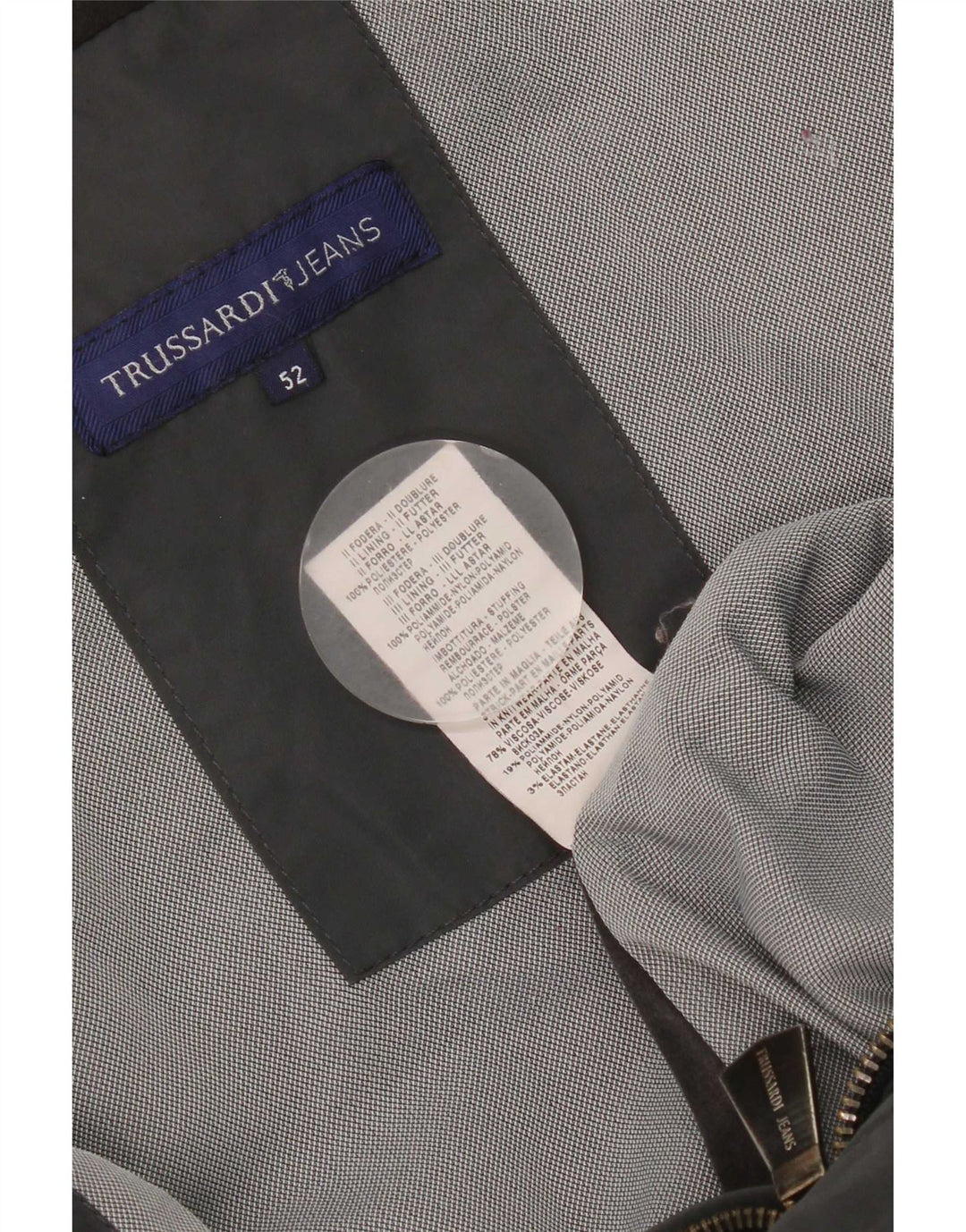 Trussardi Jeans Мужская утепленная куртка с капюшоном IT 52 XL Серый Полиэстер