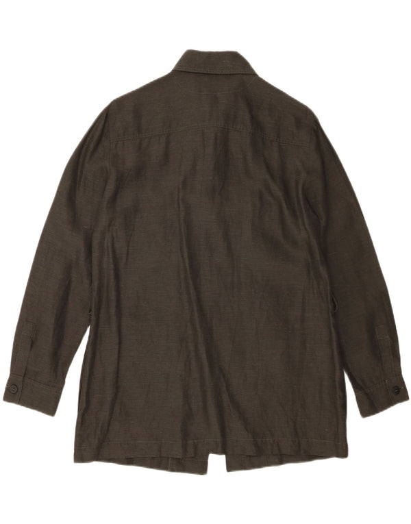 Женская рубашка Marella UK 8, маленькая, льняной цвет цвета хаки