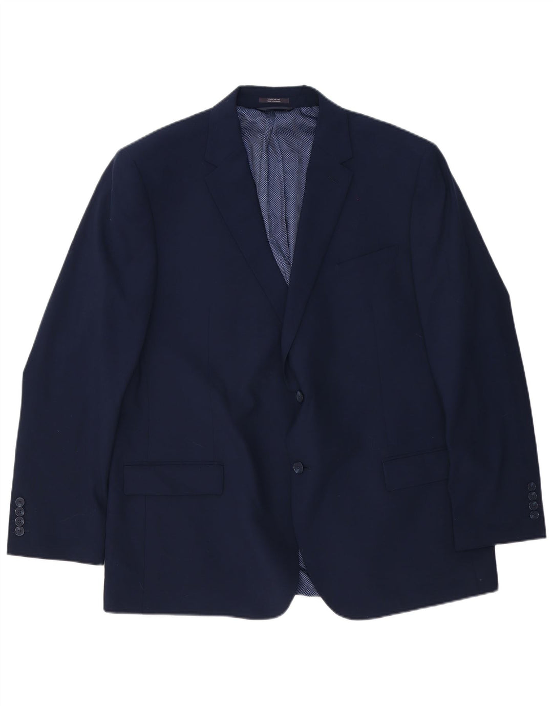 Мужской длинный пиджак на двух пуговицах Marks & Spencer UK 48 4XL темно-синий шерстяной