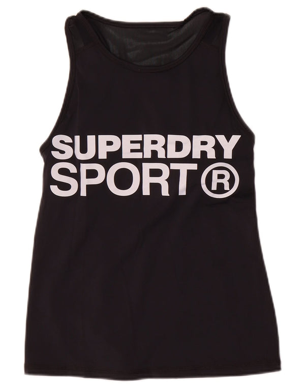 Женский жилет с рисунком Superdry Top UK 10, маленький черный нейлон