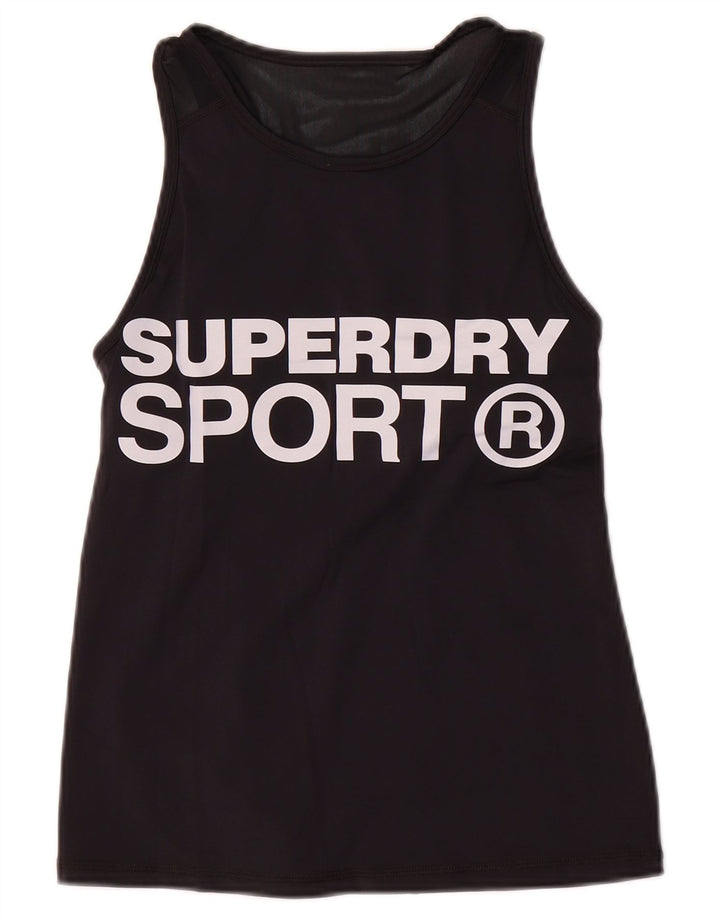Женский жилет с рисунком Superdry Top UK 10, маленький черный нейлон
