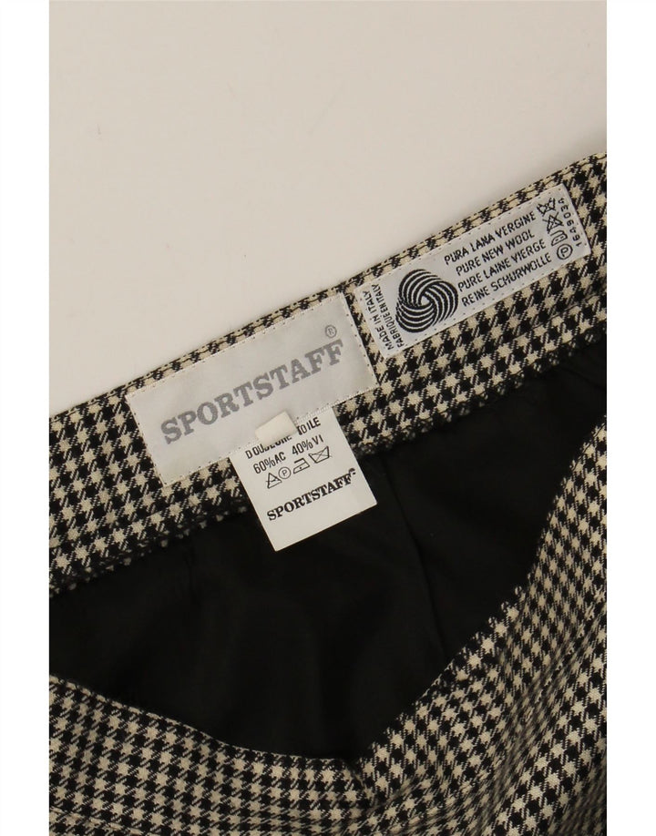SPORTSTAFF Womens Mini Skirt Medium W26  Black Houndstooth Wool Vintage Sportstaff and Second-Hand Sportstaff from Messina Hembry 
