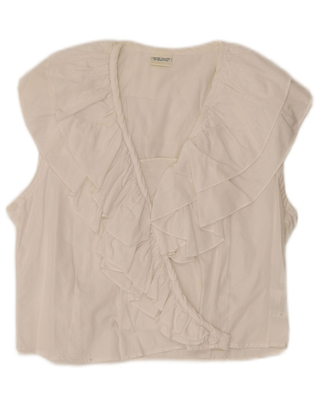 Женская блузка без рукавов Benetton Top IT 44 Medium Off White Cotton