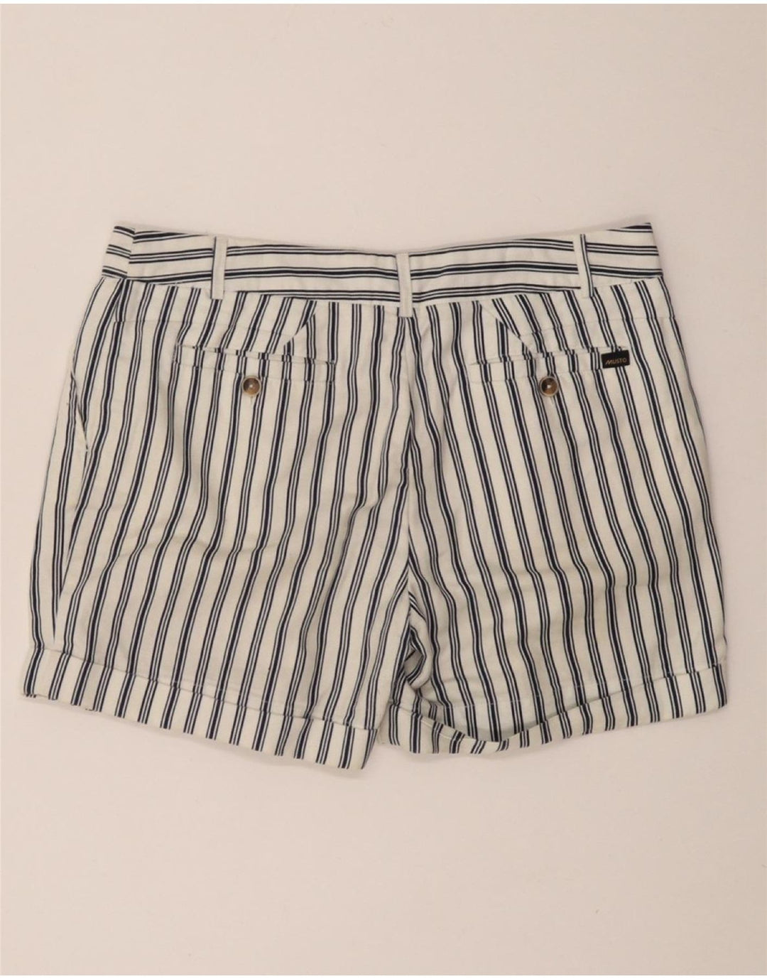 MUSTO Женские шорты чинос с завязками UK 10, маленькие W27, хлопок в белую полоску