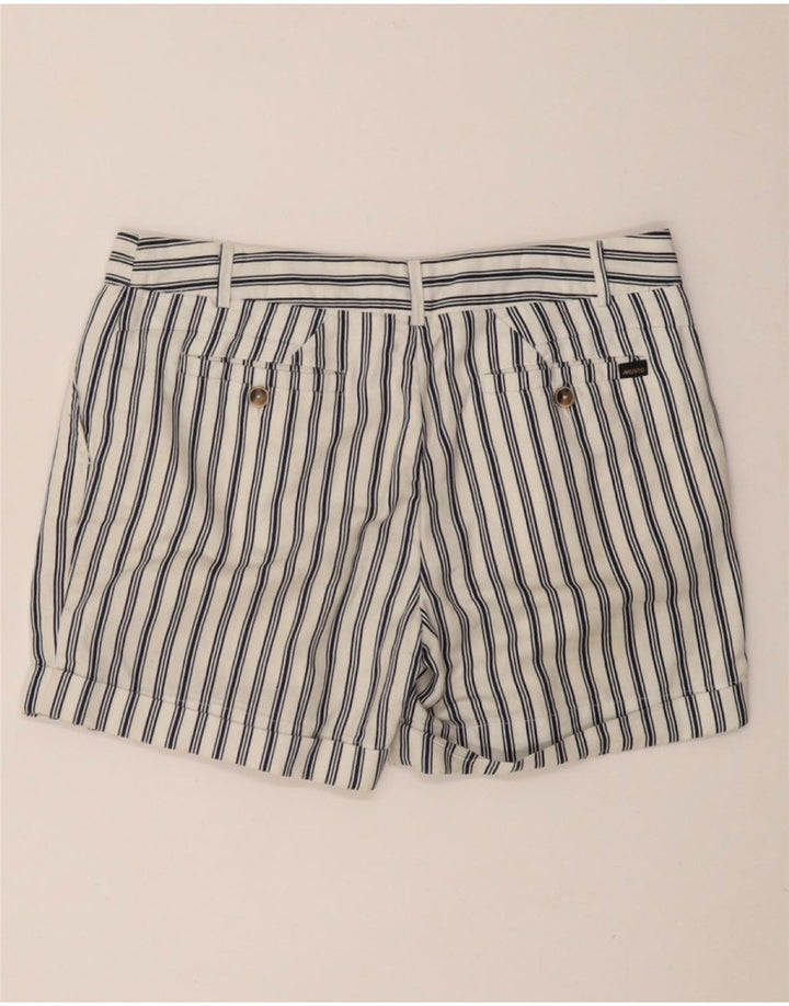 MUSTO Женские шорты чинос с завязками UK 10, маленькие W27, хлопок в белую полоску