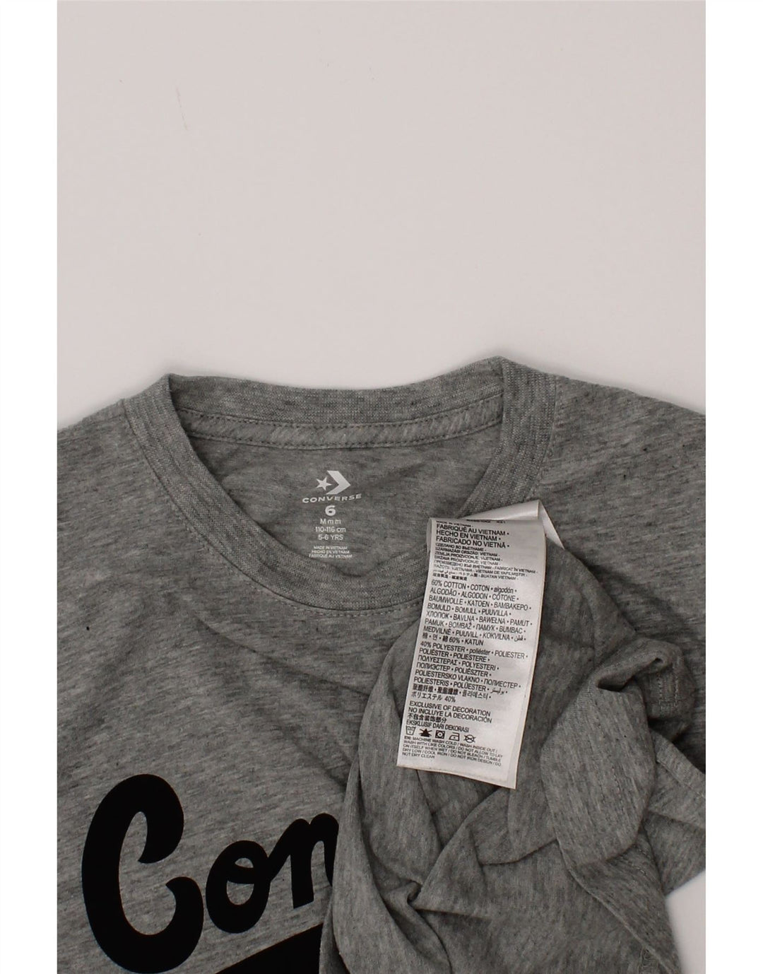 Футболка с рисунком Converse для мальчиков, топ 5–6 лет, хлопковый цвет среднего серого цвета