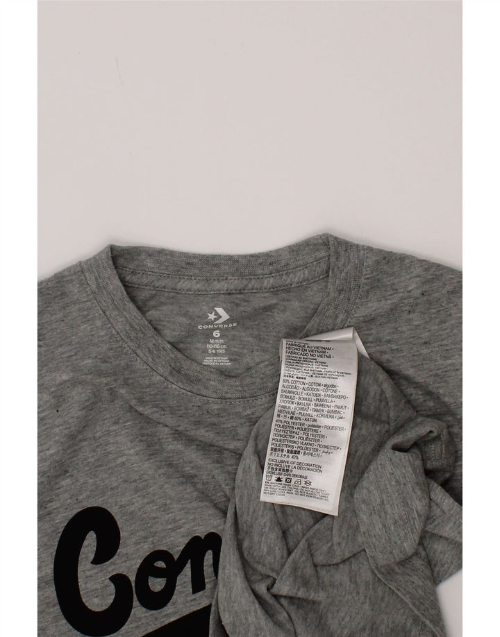 Футболка с рисунком Converse для мальчиков, топ 5–6 лет, хлопковый цвет среднего серого цвета