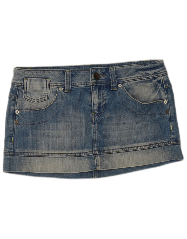 Женская мини-юбка джинсовая Benetton IT 42 Medium W32 Синяя, хлопок