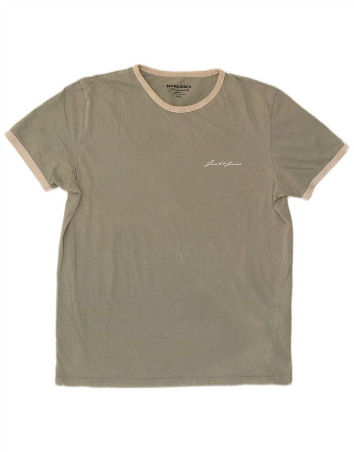 Мужская футболка Jack & Jones, большой зеленый хлопок