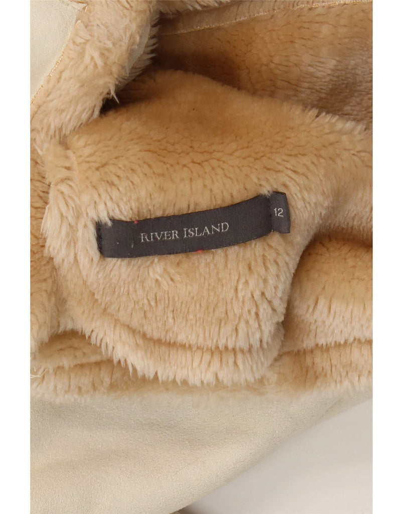 RIVER ISLAND Girls Sherpa Jacket 11-12 Years Beige Polyester Vintage River Island and Second-Hand River Island from Messina Hembry 
