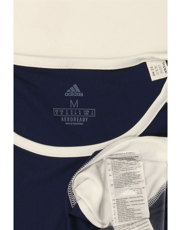 Мужская футболка Adidas Aeroready Верх среднего размера, темно-синий, полиэстер с цветными блоками