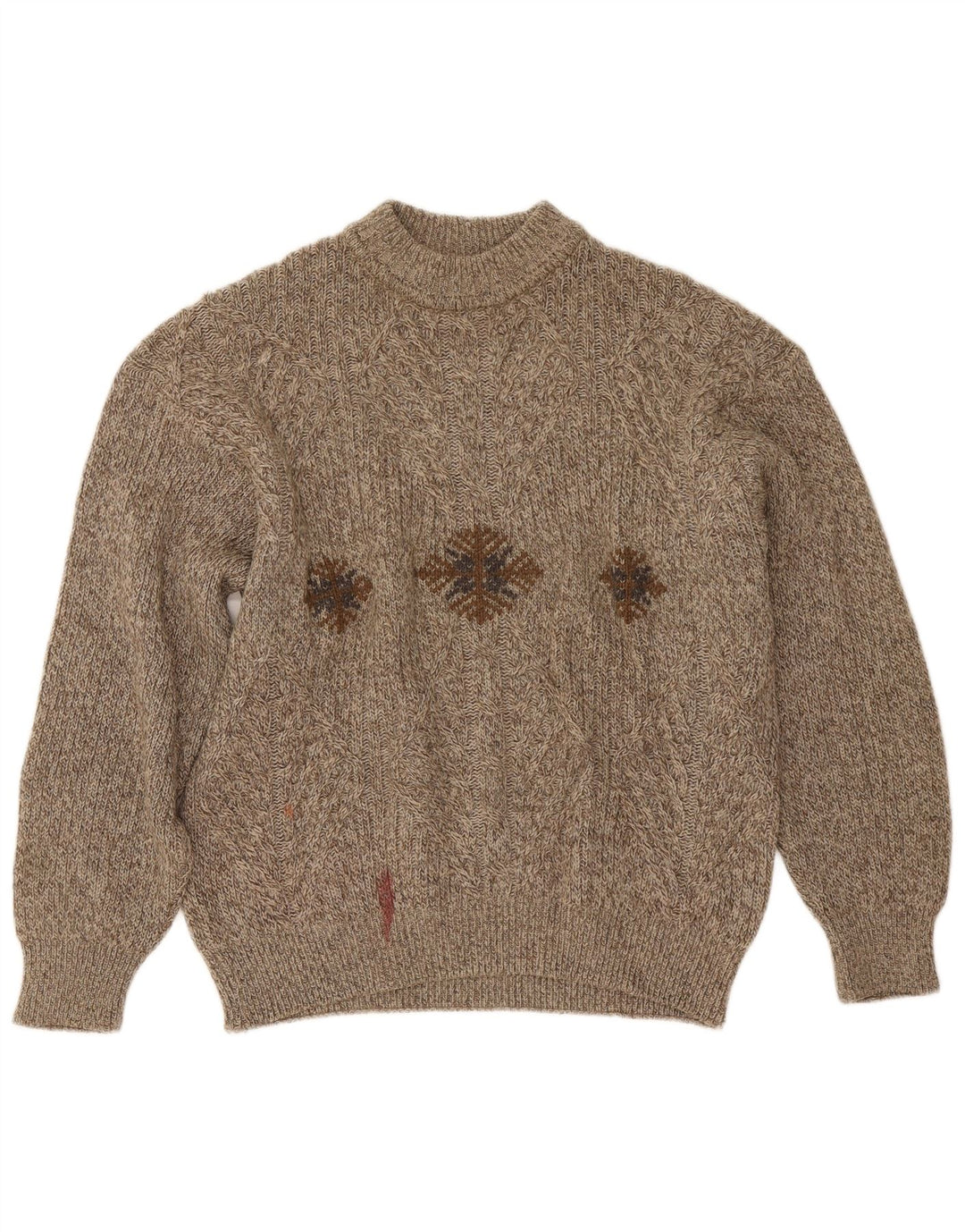 Мужской джемпер с круглым вырезом Cacharel, большой бежевый Fair Isle