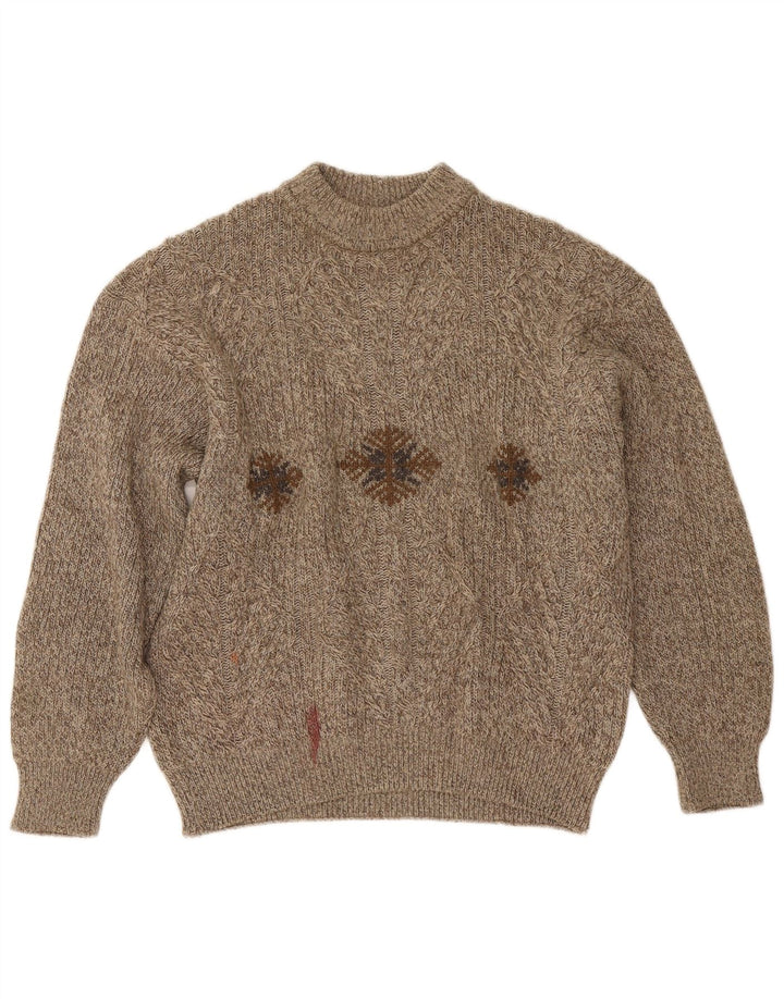 Мужской джемпер с круглым вырезом Cacharel, большой бежевый Fair Isle