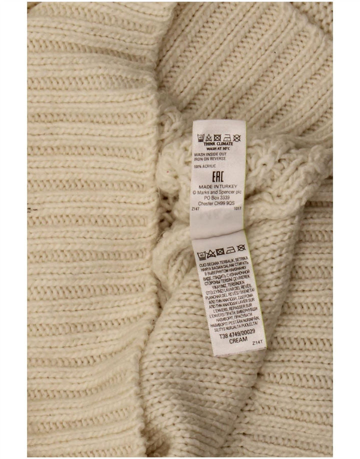 Женский джемпер с высоким воротником Marks & Spencer, Великобритания, 16, большой Off White