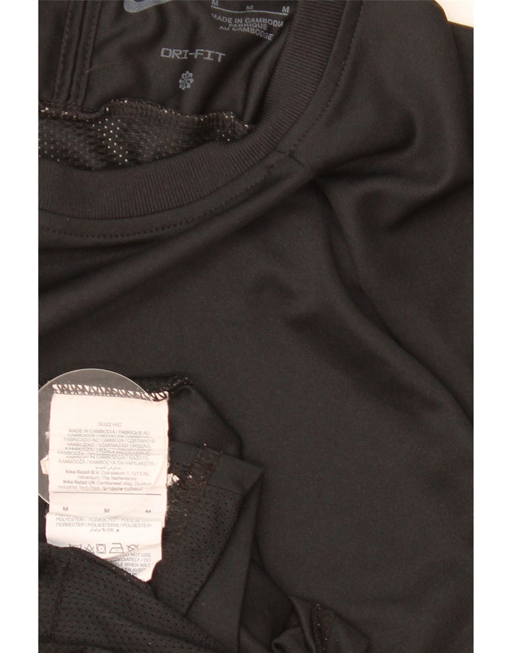 Мужская футболка Nike Dri Fit, средний черный полиэстер с цветными блоками