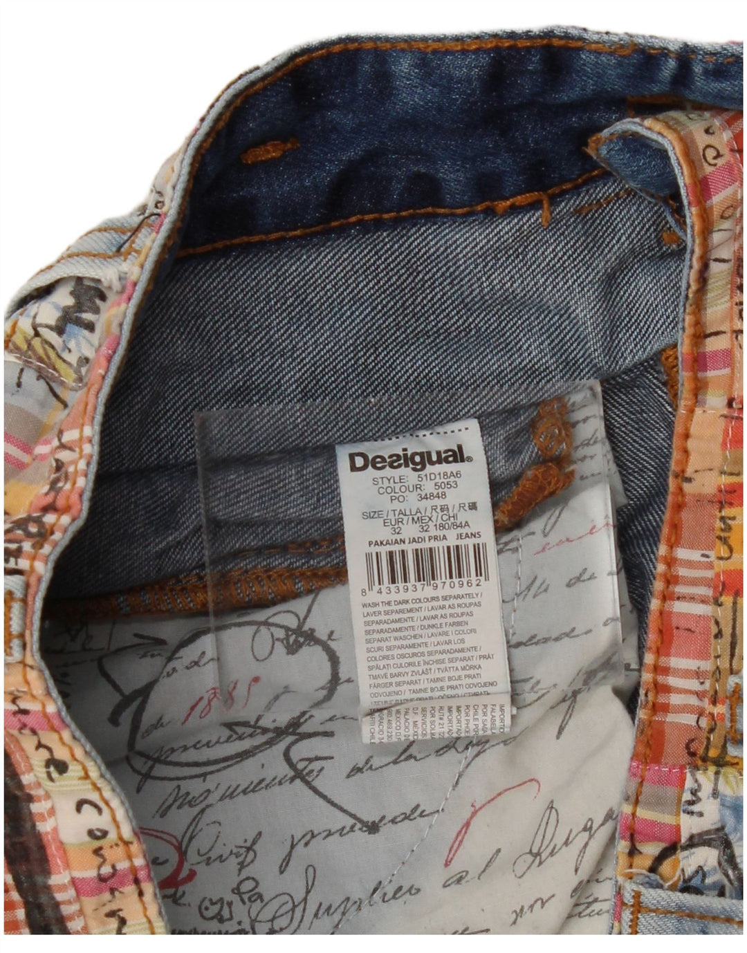 Мужские прямые джинсы Desigual W32 L30 синие, хлопок