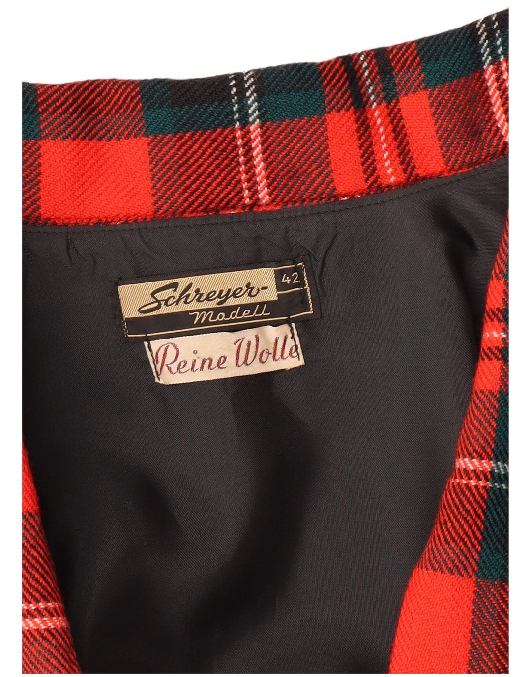 ВИНТАЖНЫЙ комплект женских юбок из 2 предметов EU 42, большой размер W28 L23, шерсть в красную клетку