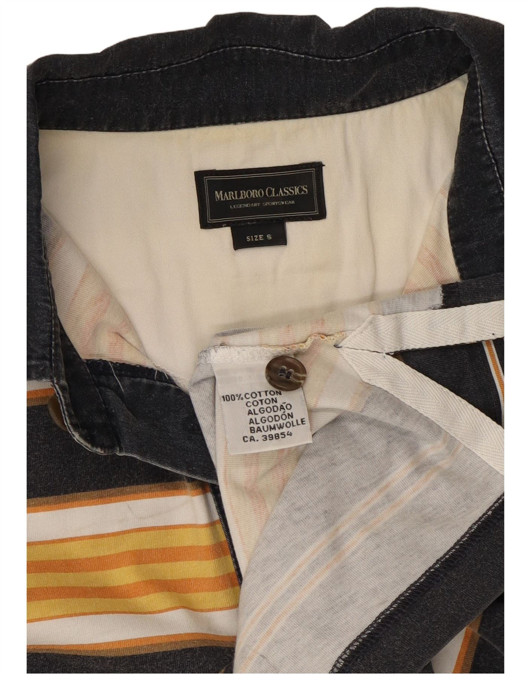 Мужская рубашка поло Marlboro Classics, маленькая хлопковая желтая полоска