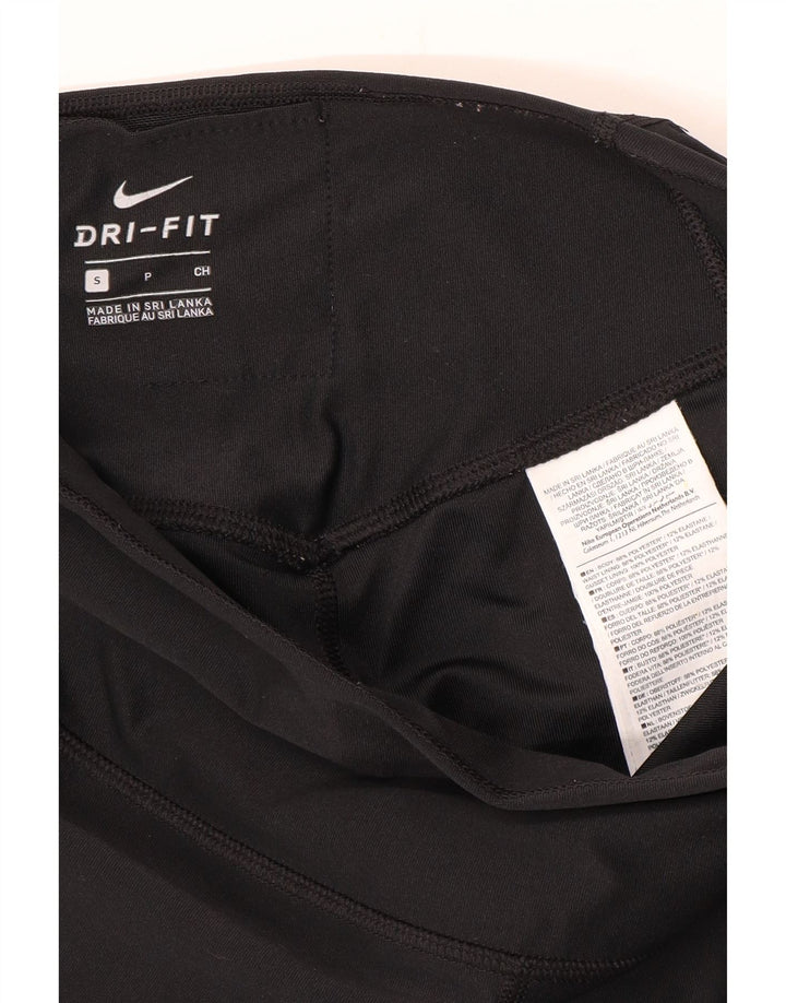 Женские леггинсы с рисунком Nike Dri Fit UK 10, маленькие черные, полиэстер