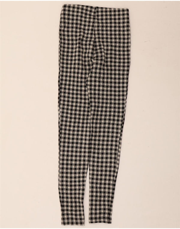 Женские повседневные узкие брюки Zara XS W24 L28, черный полиэстер в мелкую клетку