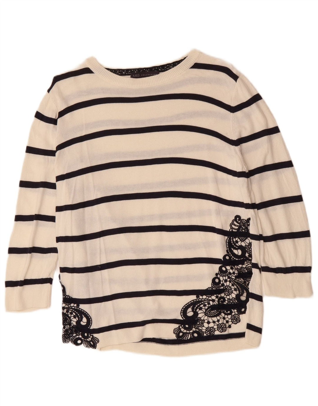 Женский джемпер с вырезом «лодочка» MARKS & SPENCER UK 12, средний белый