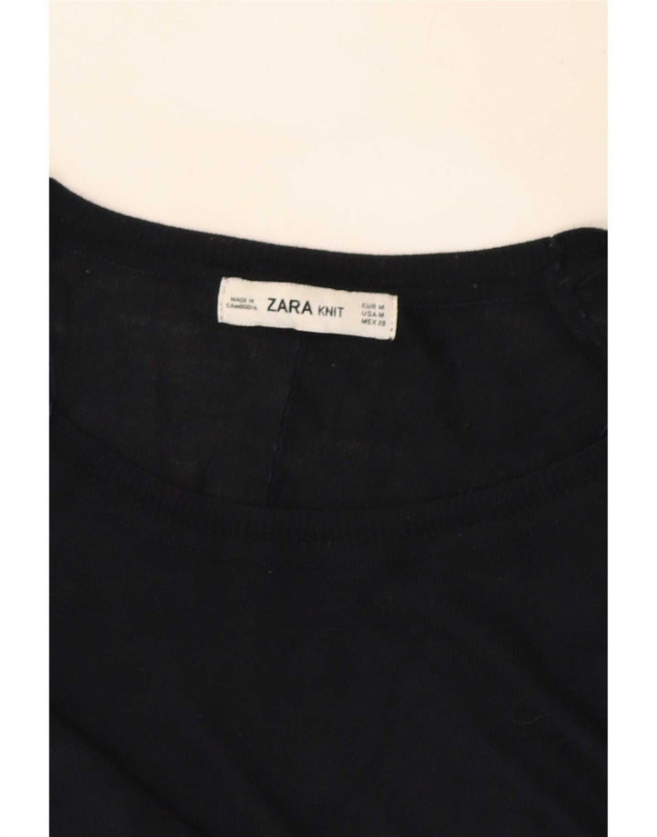Женский джемпер с вырезом «лодочка» Zara UK 14, средний темно-синий