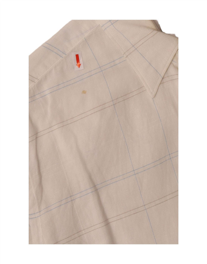 Мужская рубашка Trussardi в клетку среднего размера, хлопковая клетка белого цвета