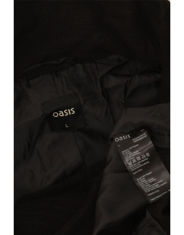 Женское пальто Oasis UK 16, большое черное полиэстер