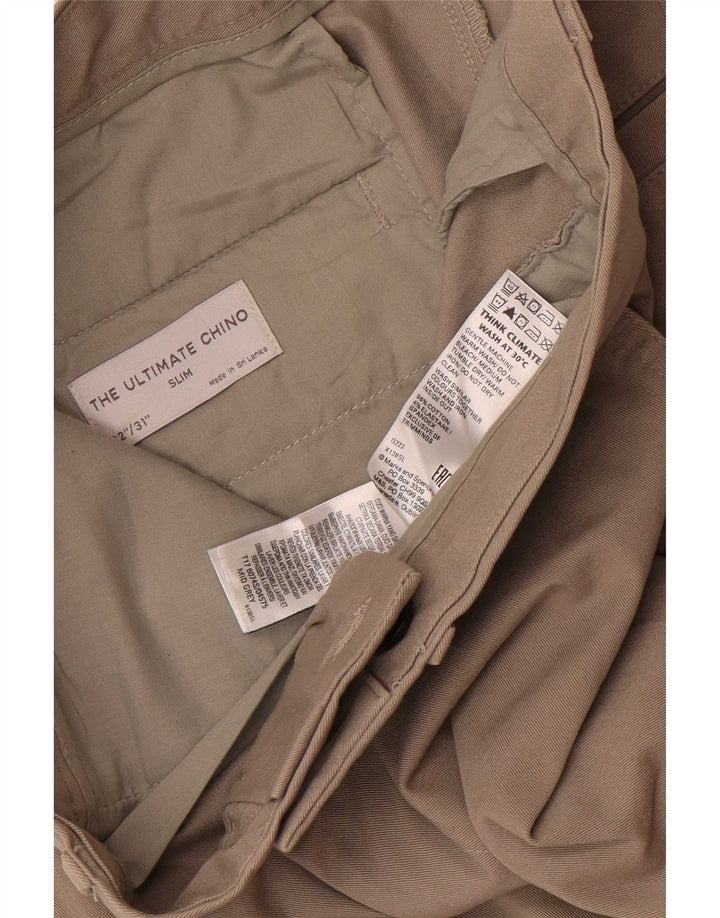 Мужские узкие брюки-чиносы Marks & Spencer W32 L31 серые, хлопковые