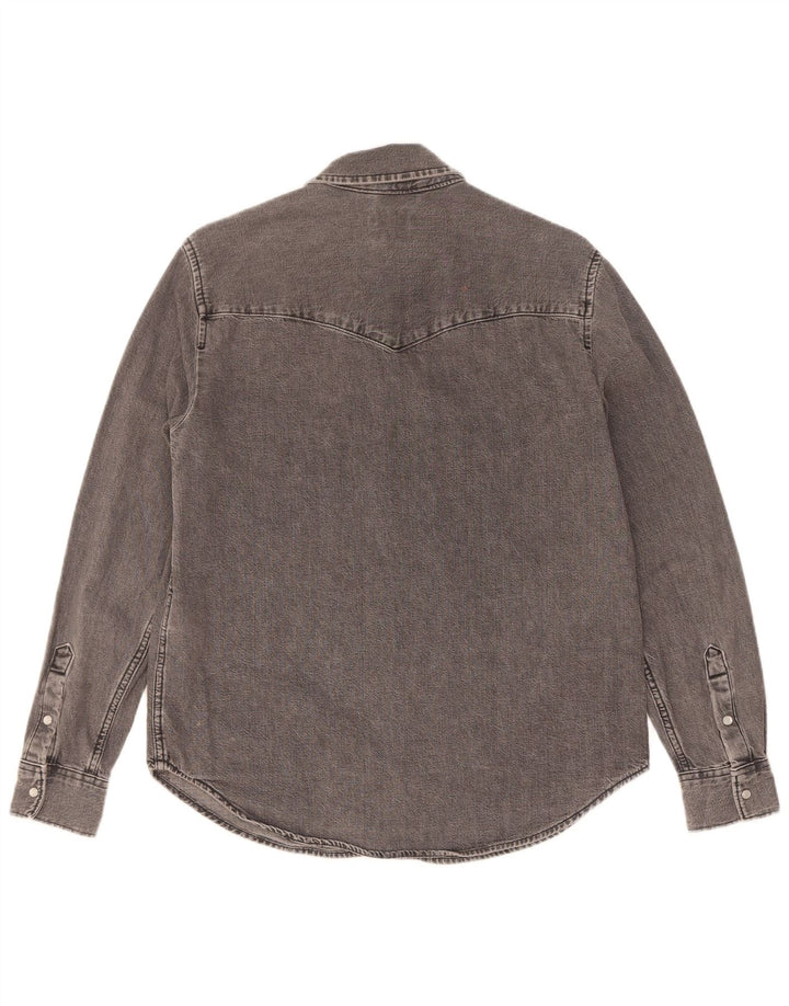 Женская джинсовая рубашка Levi's UK 14, хлопок среднего серого цвета