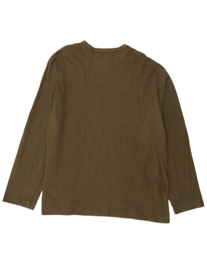 Мужской топ с длинным рукавом Marks & Spencer 2XL, хлопок цвета хаки