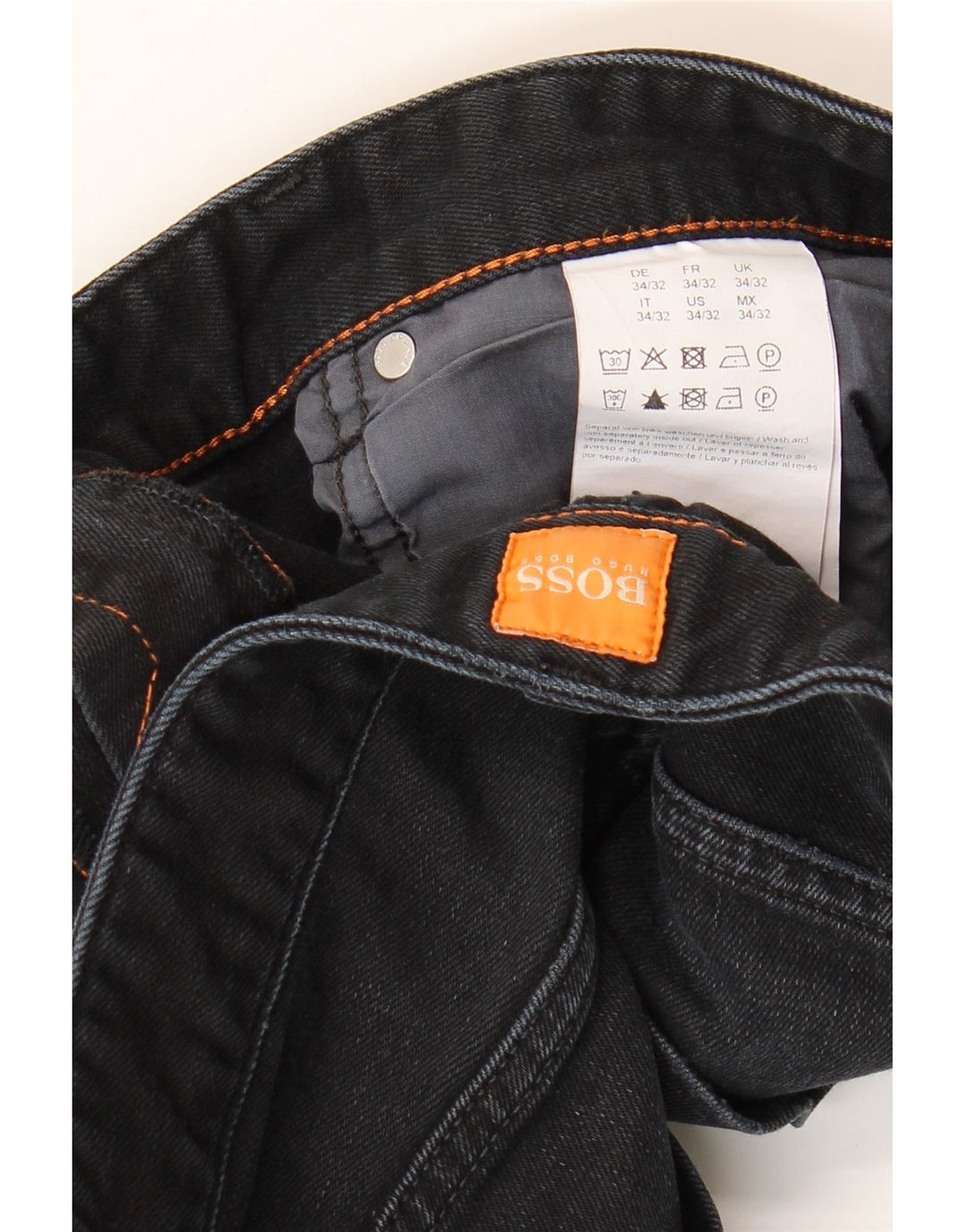 Мужские узкие джинсы Hugo Boss W34 L32, черный хлопок