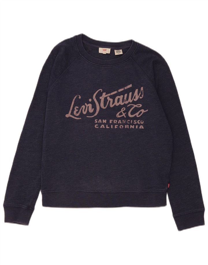 Женский укороченный свитер оверсайз Levi's UK 10, маленький темно-синий